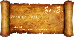 Zsemlye Emil névjegykártya